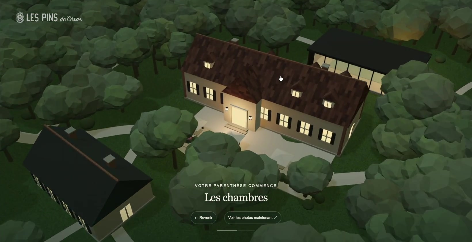 Capture du prototype 3D lors de l’approche de la porte du bâtiment des chambres